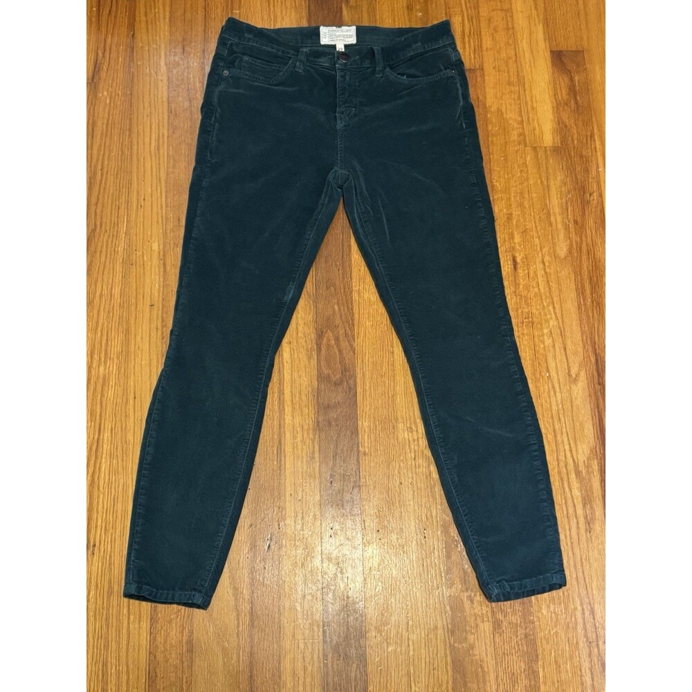 Current Elliott The Stiletto Pants Womens 29 Ponderosa Pine Green Velvet Skinny